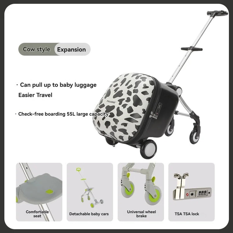 Kids Travel Trolley Suitcase Children Luggage Pulling