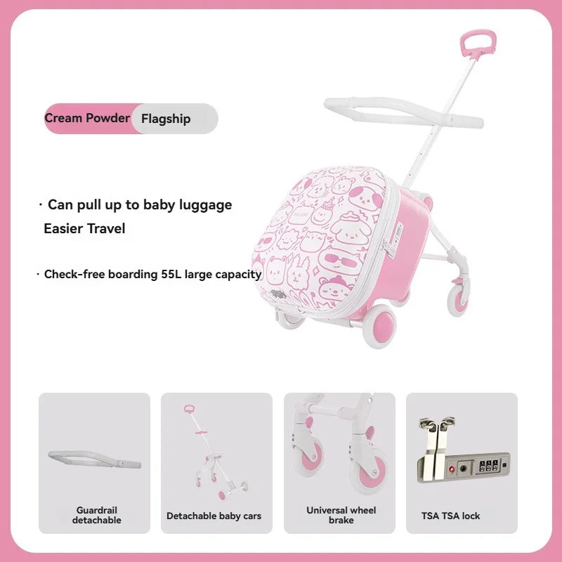 Kids Travel Trolley Suitcase Children Luggage Pulling