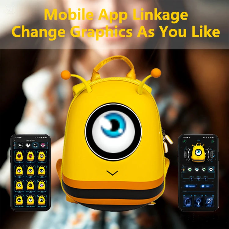 Led Backpack Glow Eyes Backpack: Smart LED Bag for Kids