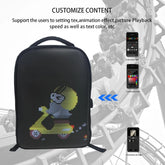 Backpacks Programmable Panel Screen Waterproof with customizable LED display for text and animations.