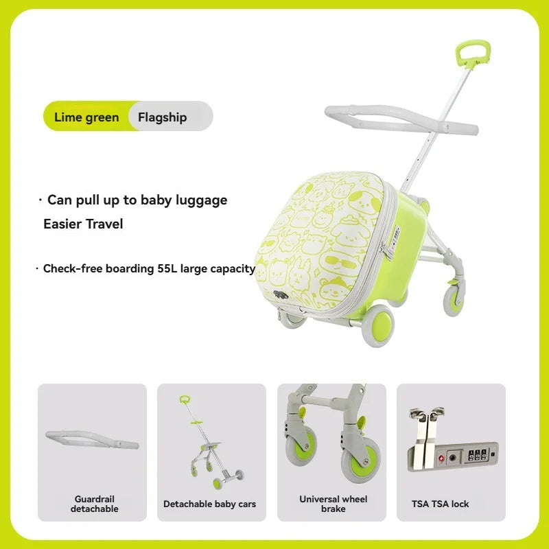 Kids Travel Trolley Suitcase Children Luggage Pulling